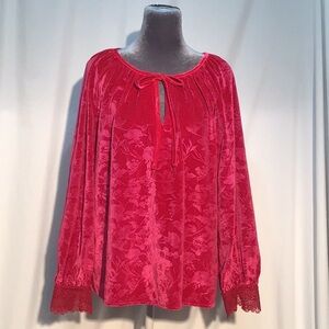The Pioneer Woman velvet peasant blouse size large